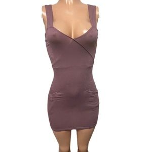 Purple Fitted side Slash Pockets Micro Mini dress